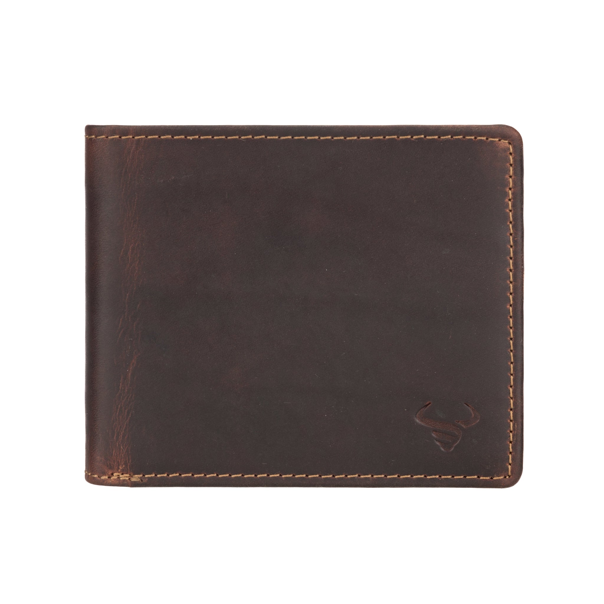 Minori Leather Charlie men's leather wallet in chestnut, featuring multiple card slots and a sleek, classic design.
