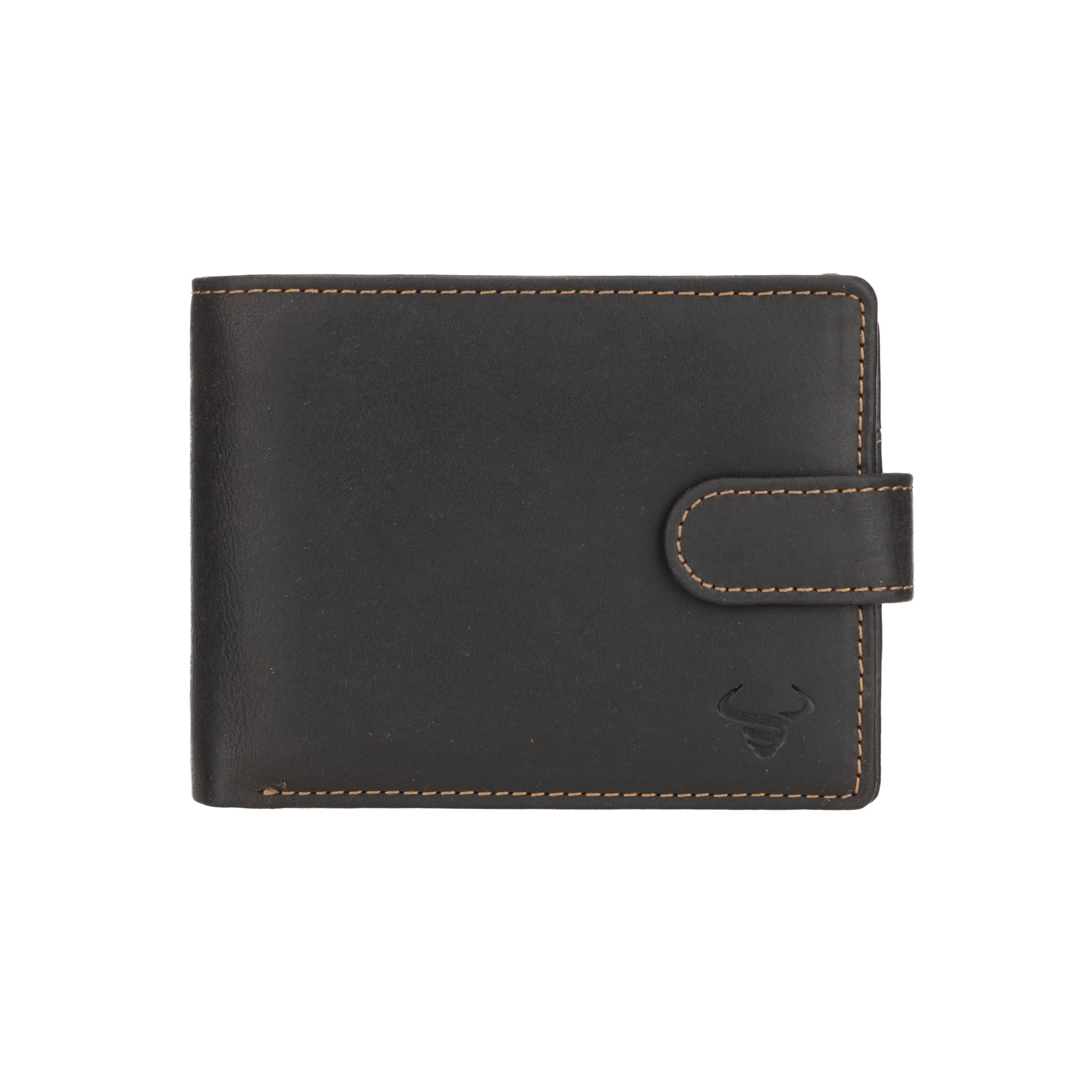 Men's brown Minori Leather Phoenix Leather Clip Wallet with multiple card slots and sleek design.