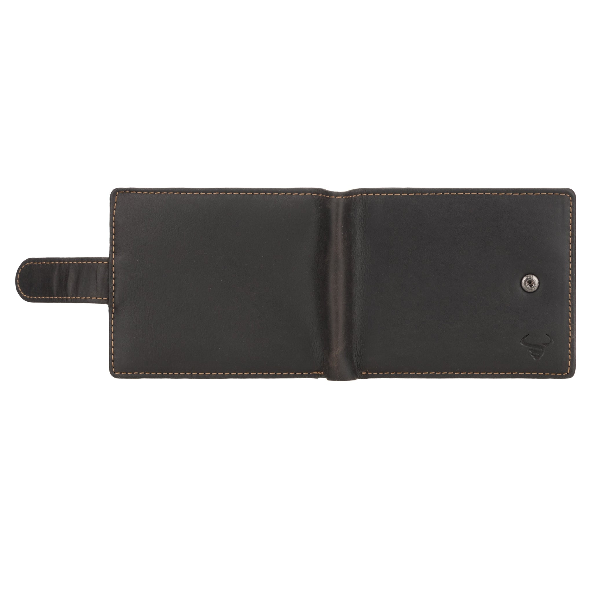 Minori Leather Phoenix leather clip wallet for men in brown, featuring a sleek design and compact cash and card storage.