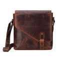 Minori Leather Noah leather crossbody satchel bag in chestnut, featuring a sleek design and adjustable strap.