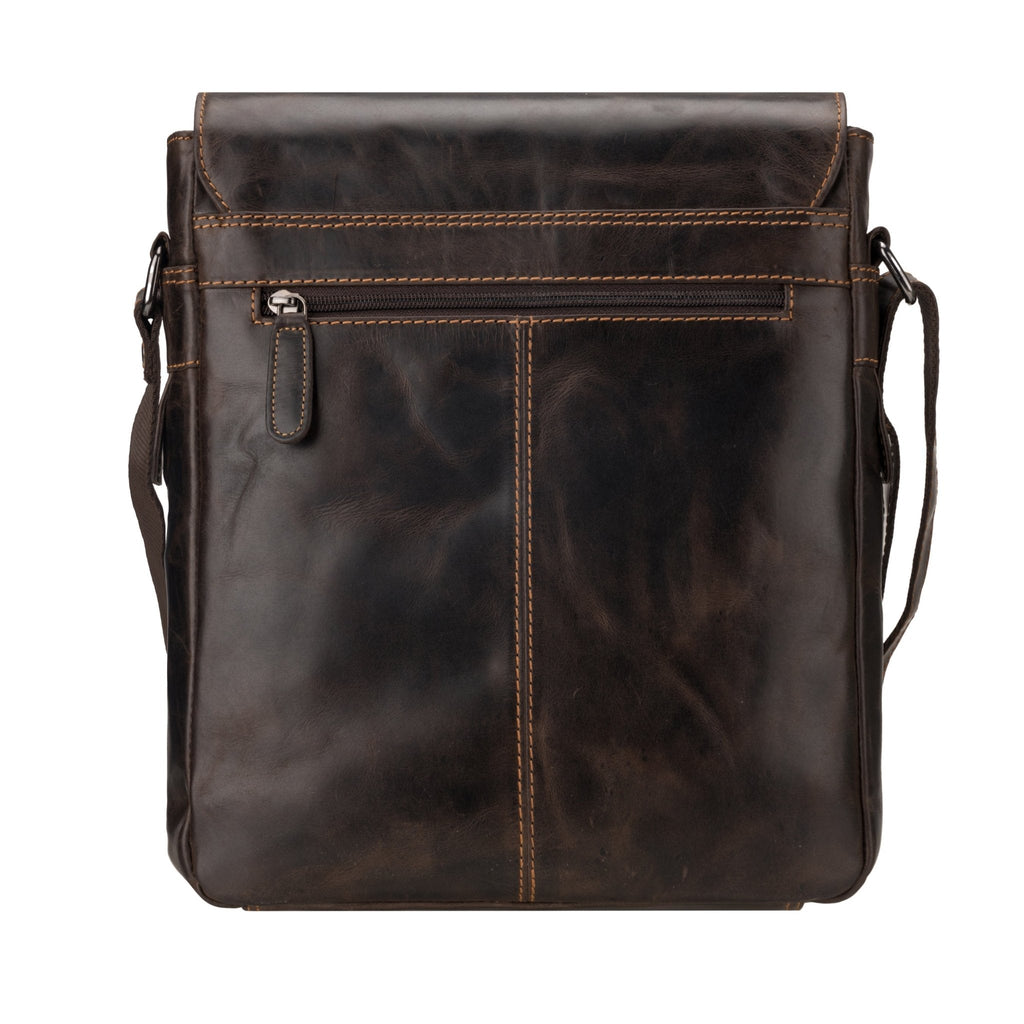Minori Leather brown Raleigh leather satchel crossbody bag with adjustable strap and classic design, perfect for everyday use.