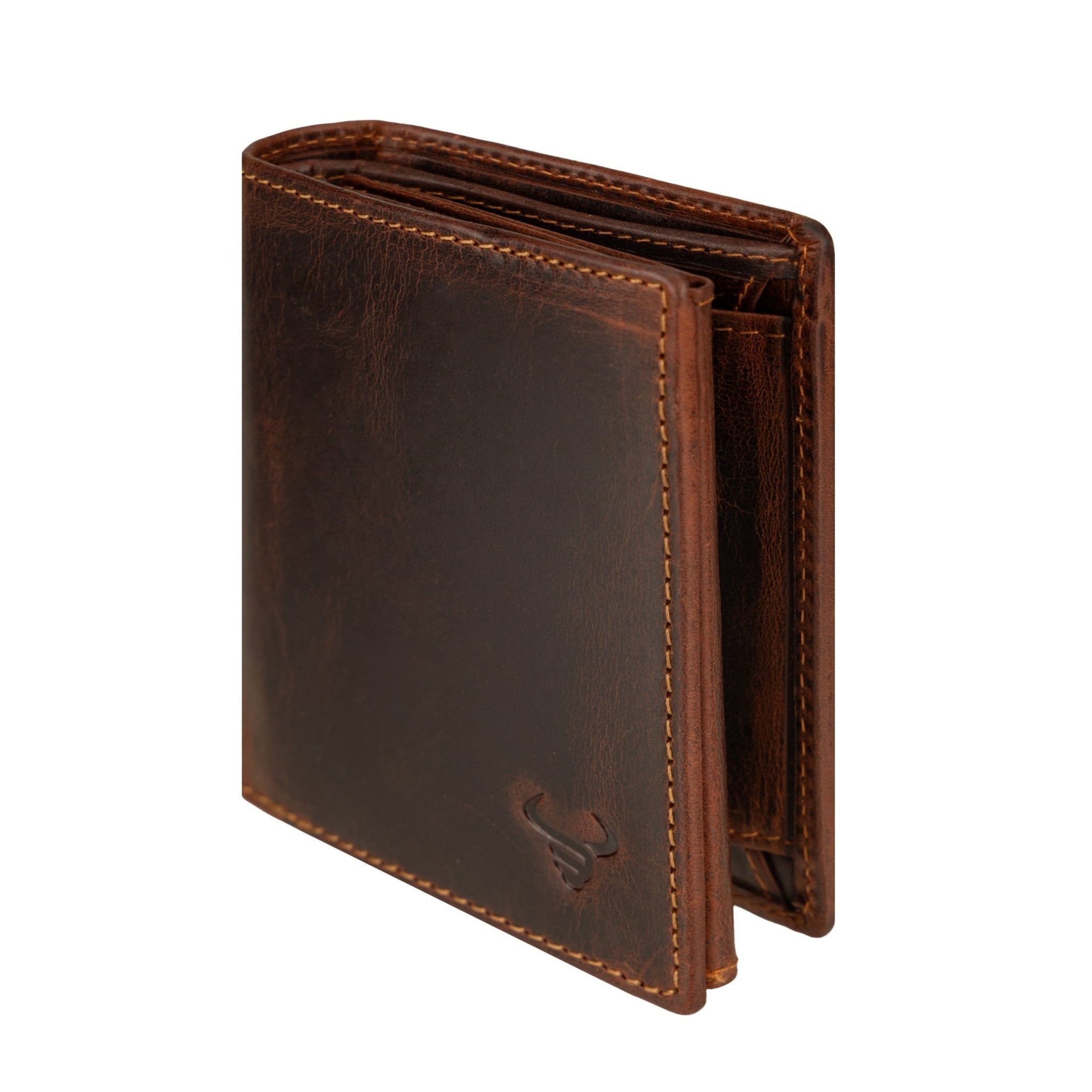 Philip Leather Trifold Wallet for Men in Chestnut - Minori Leather