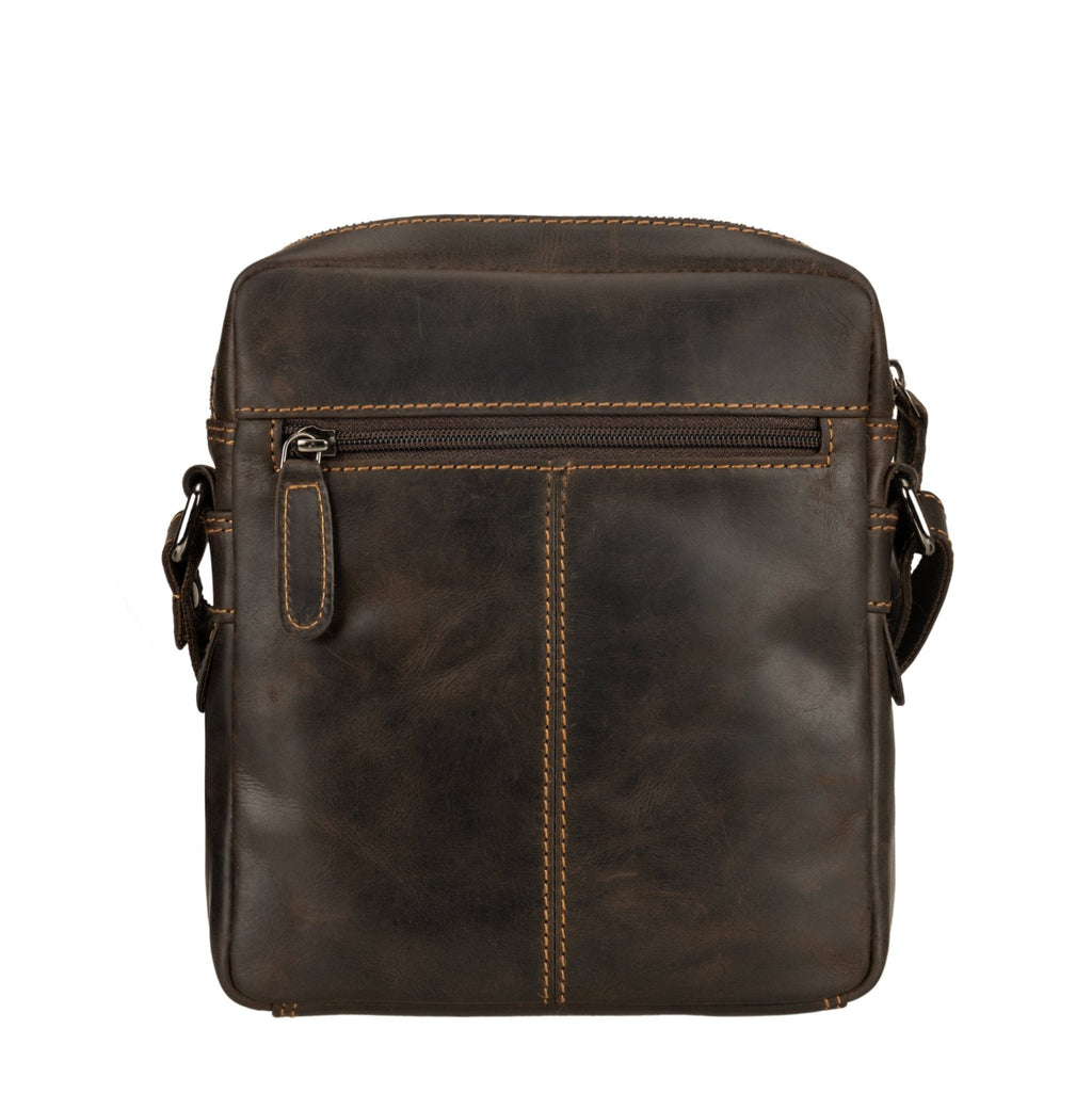 Asheville Leather Crossbody Bag – Unisex – Brown - Minori Leather