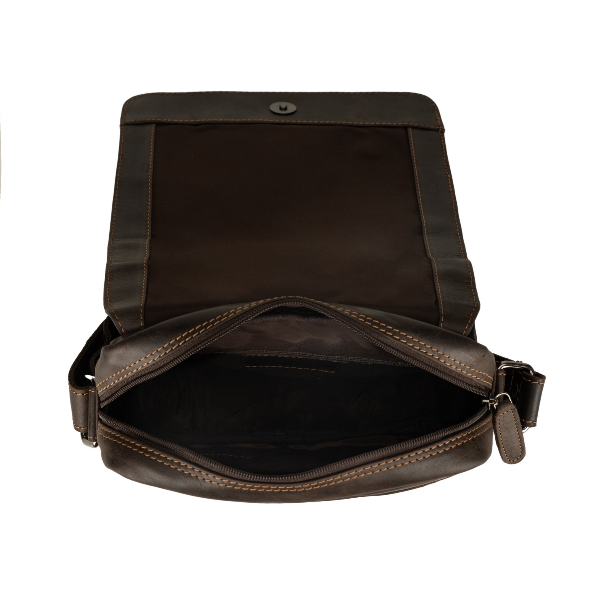 Boulder Leather Crossbody Bag in Brown - Minori Leather