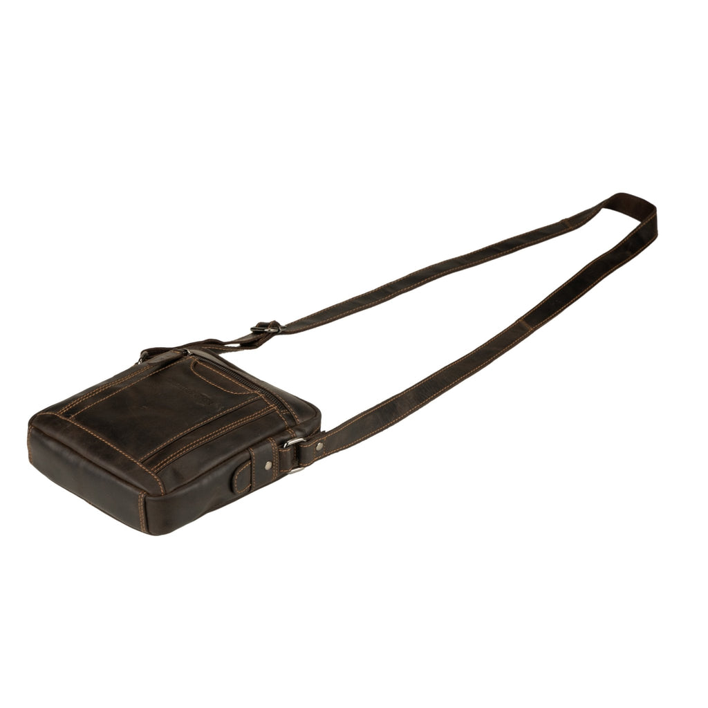 Asheville Leather Crossbody Bag – Unisex – Brown - Minori Leather