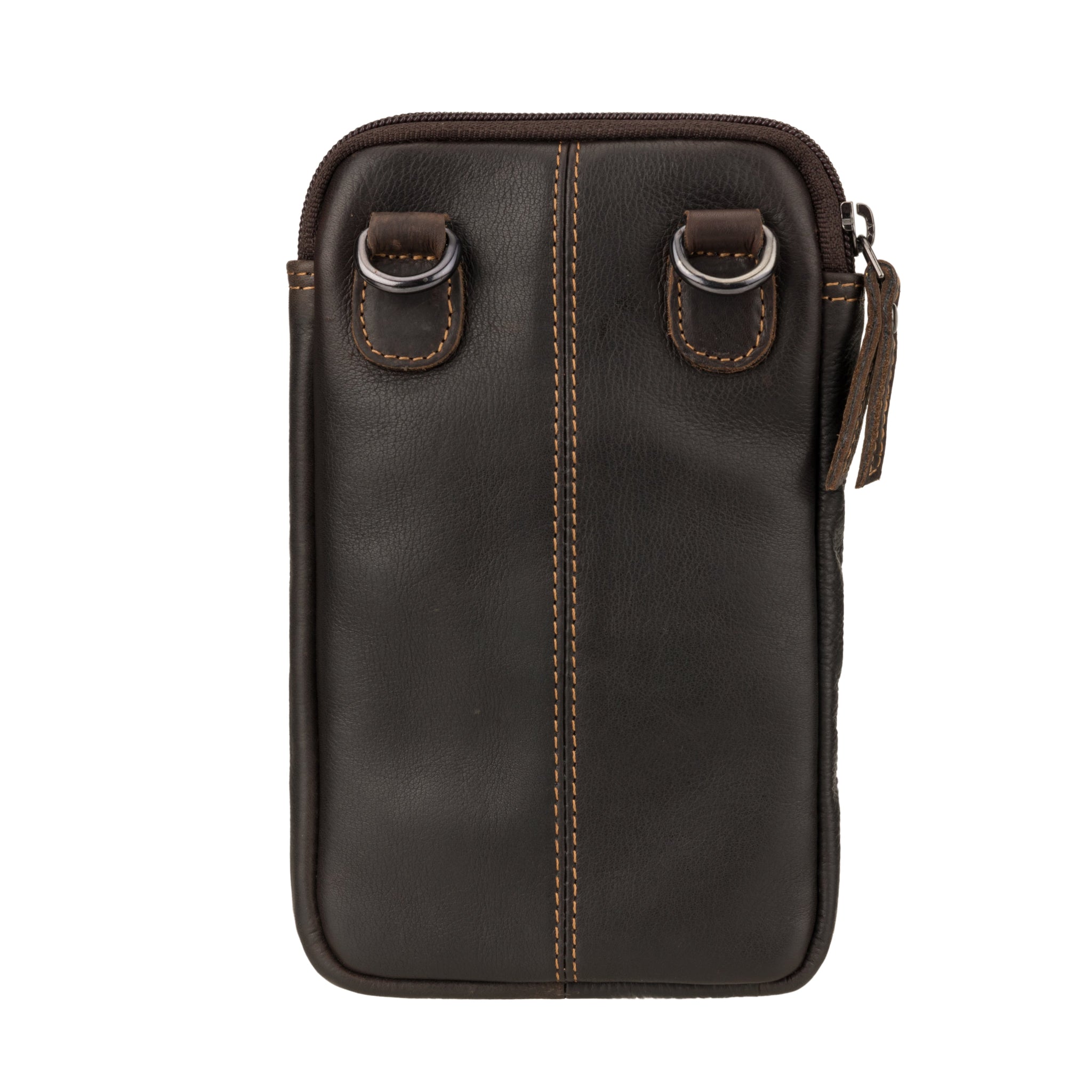 Minori Leather brown sling bag for men and women, made of genuine leather with adjustable strap and sleek unisex design.