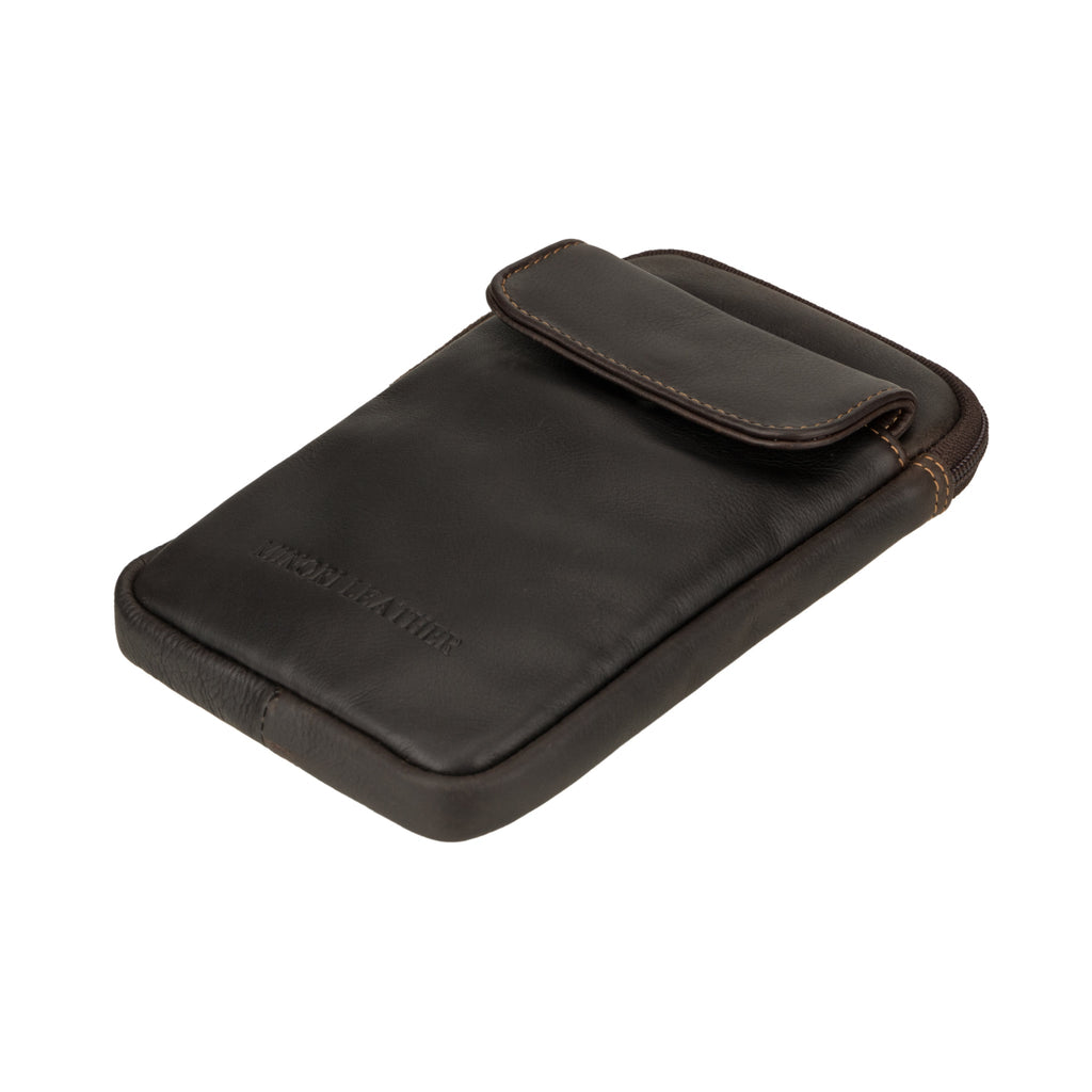 Brown Minori Leather Freya sling bag for unisex use, featuring a stylish leather design and adjustable strap.