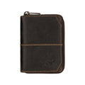 Minori Leather Nora brown leather wallet with multiple card slots and a sleek design.
