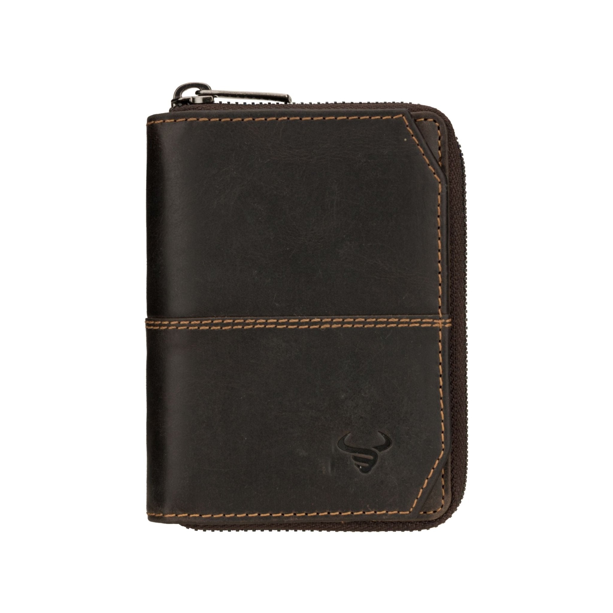 Minori Leather Nora brown leather wallet with multiple card slots and a sleek design.