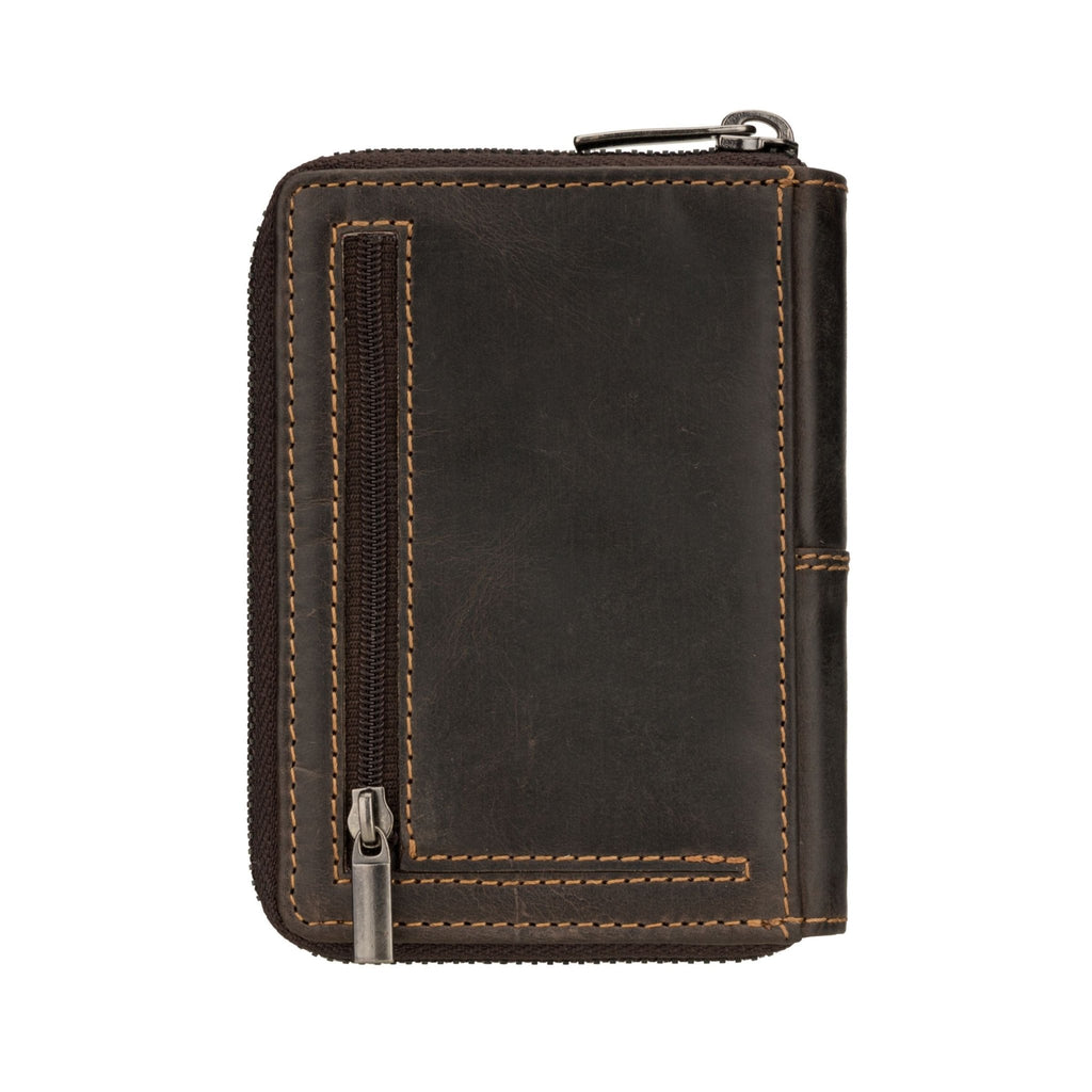 Brown Minori Leather Nora Wallet with multiple card slots and a sleek design, showcasing fine leather craftsmanship.
