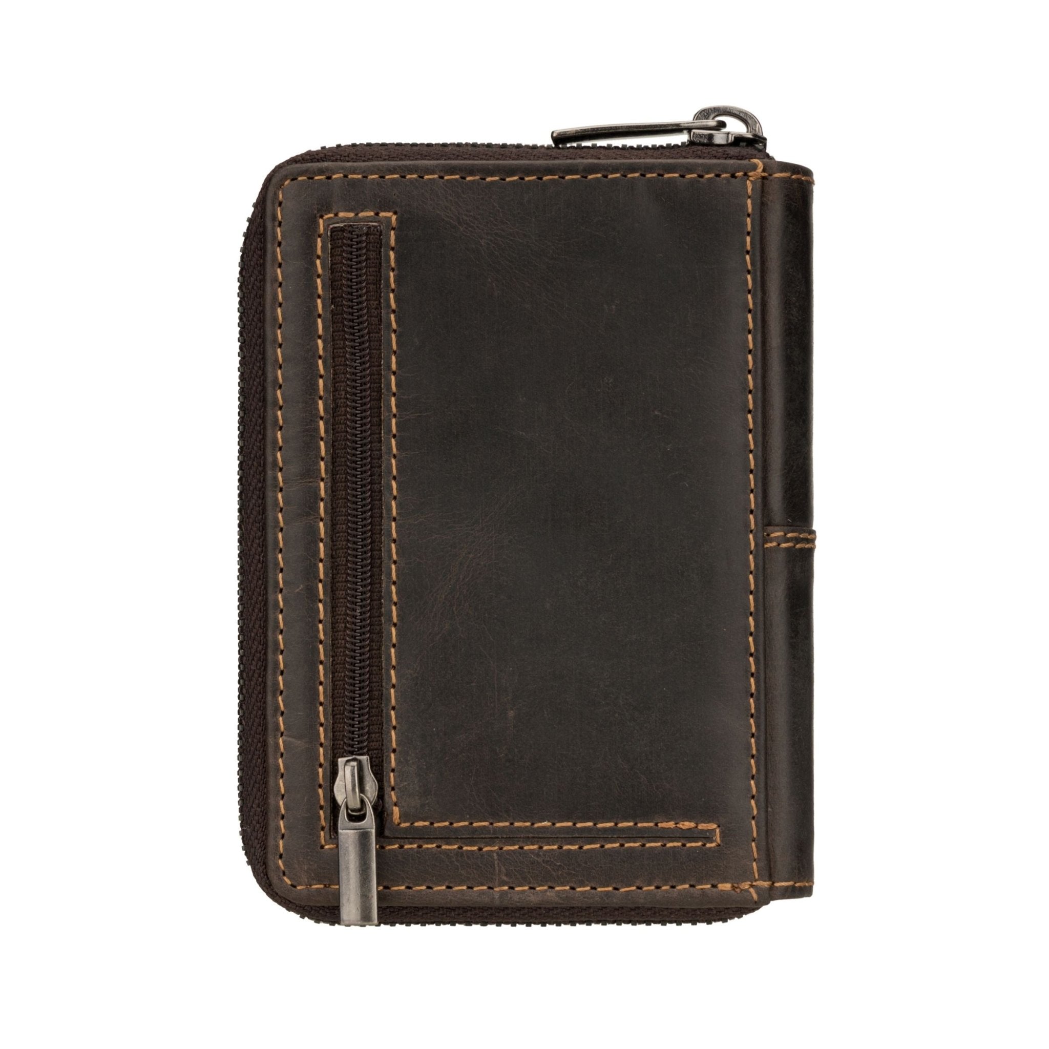 Brown Minori Leather Nora Wallet with multiple card slots and a sleek design, showcasing fine leather craftsmanship.