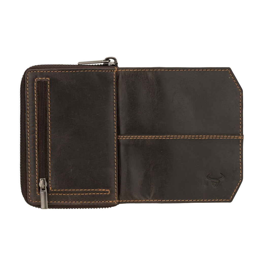 Minori Leather Nora brown leather wallet with multiple card slots and a sleek design for everyday use.