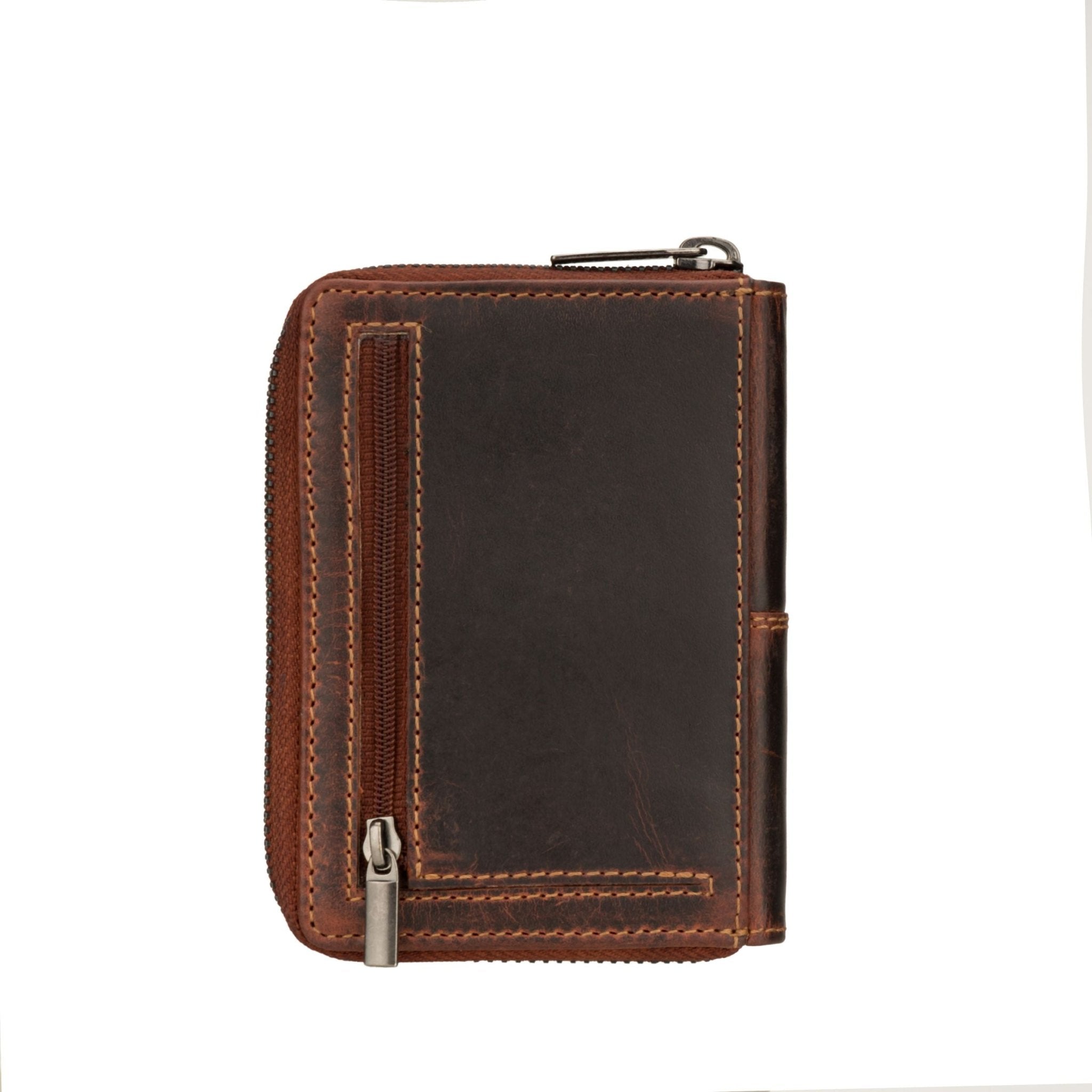 Minori Leather Nora leather wallet in chestnut with multiple card slots and a sleek design for everyday use.
