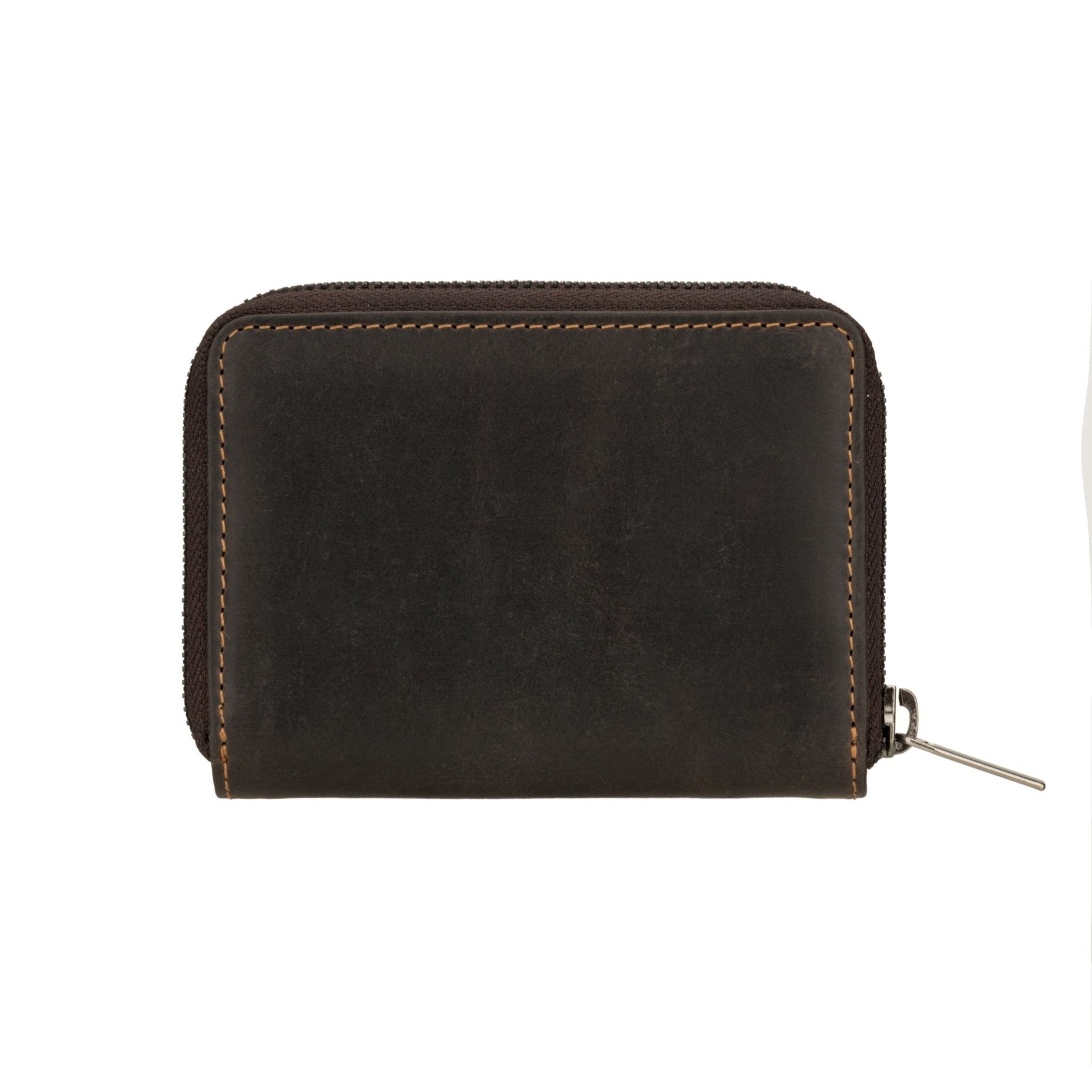 Minori Leather Hazel Brown leather wallet with multiple card slots and a sleek, compact design.