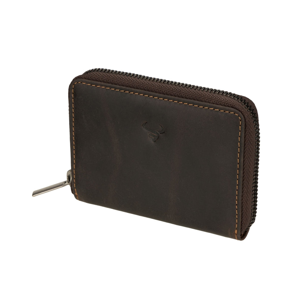 Minori Leather Hazel Brown leather wallet showing multiple card slots and a sleek, minimalist design.