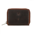 Minori Leather Hazel Leather Wallet in Chestnut showing multiple card slots and sleek design.