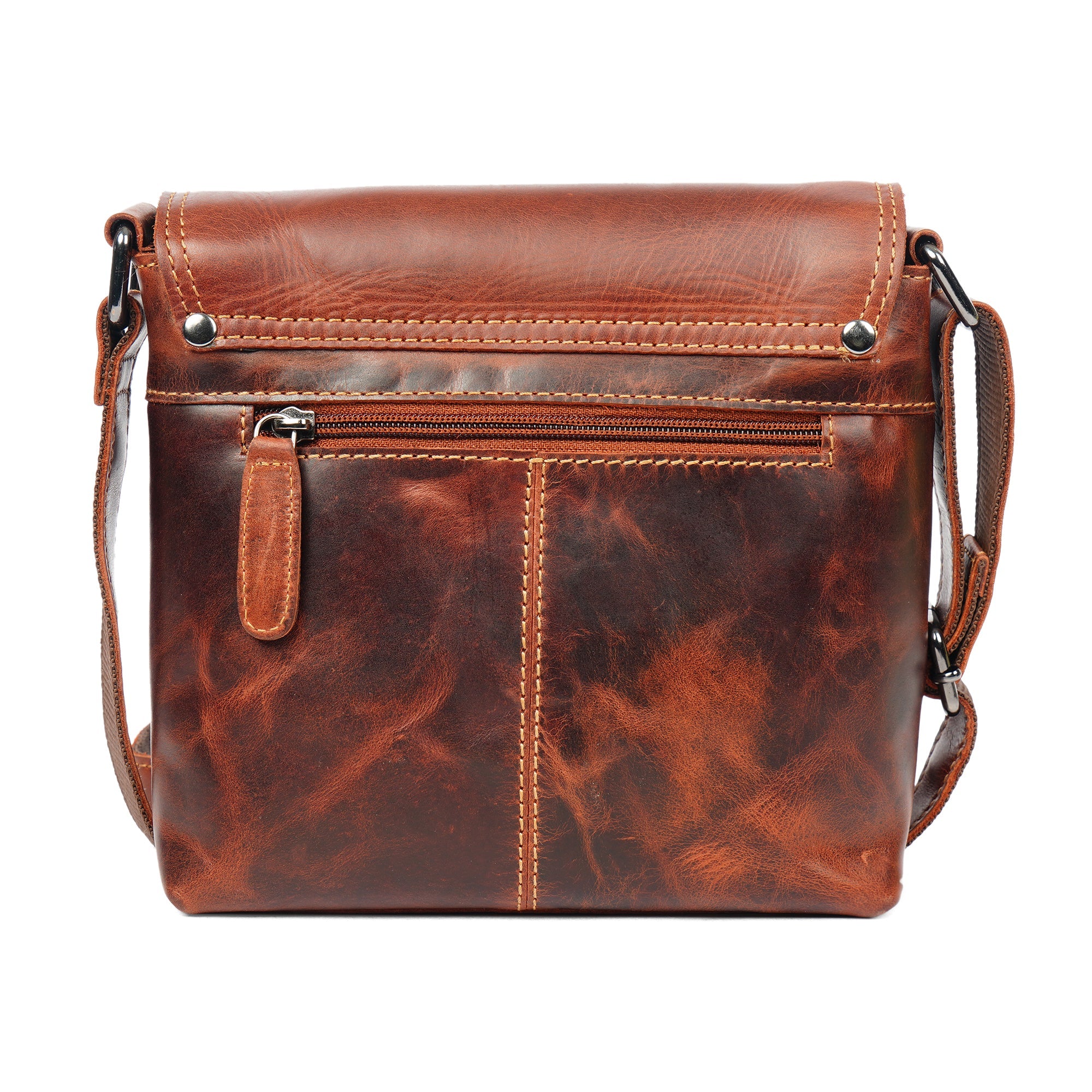 Metro Leather Crossbody Bag in Chestnut - Minori Leather