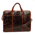 Minori Leather Atlas 14-inch unisex leather laptop sleeve in chestnut, featuring a sleek, protective design with a smooth leather finish.