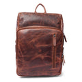 Minori Leather Oslo leather laptop backpack for 15.6-inch laptops, featuring a sleek design with multiple compartments.