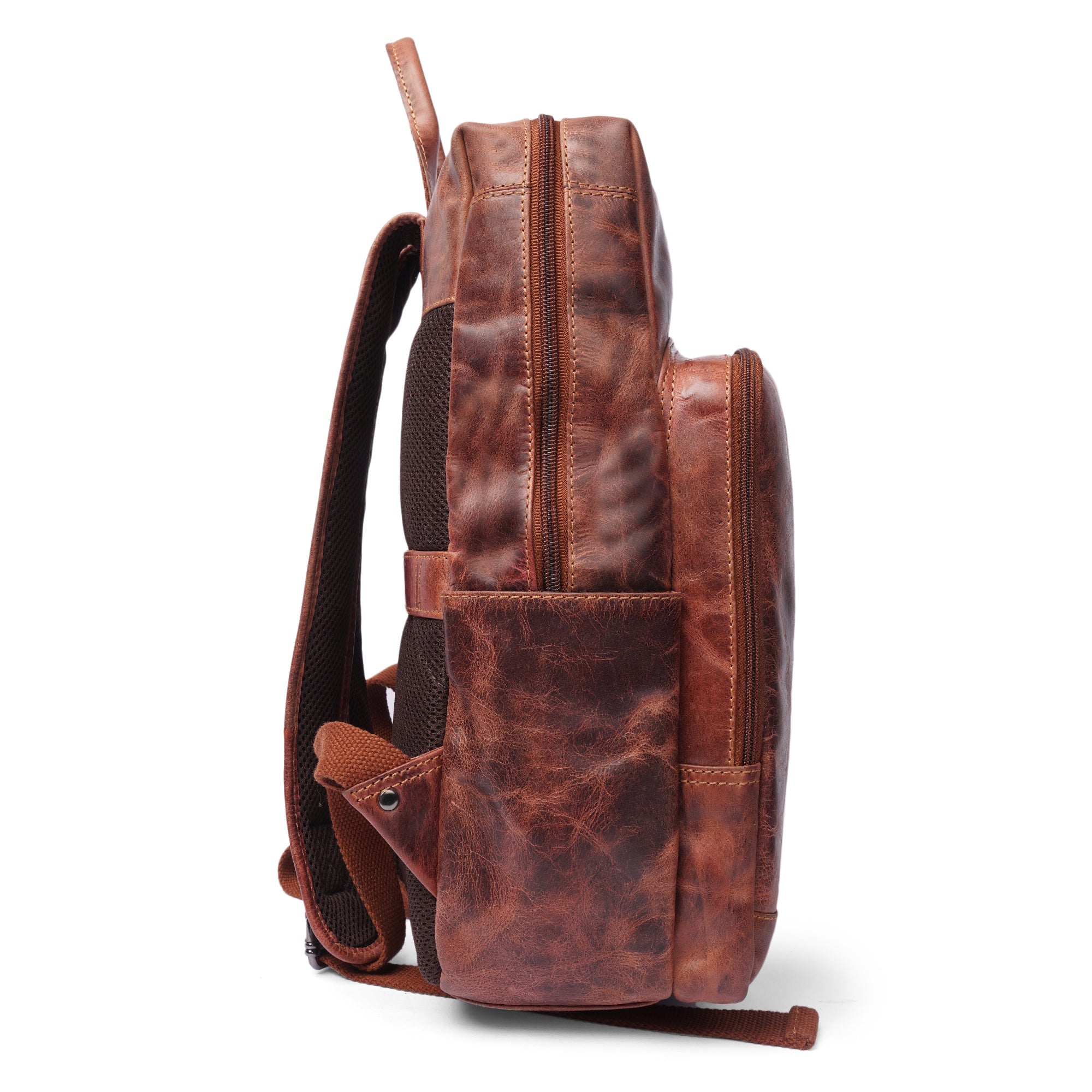 Minori Leather Oslo leather laptop backpack for 15.6-inch laptops, featuring sleek design and sturdy leather construction.