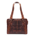 Minori Leather Camille leather laptop tote bag with sturdy handles and spacious interior, perfect for everyday carrying.