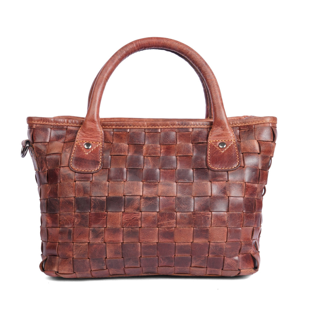 Minori Leather Florence leather tote bag for women in chestnut, featuring a spacious hand bag design with sturdy handles.
