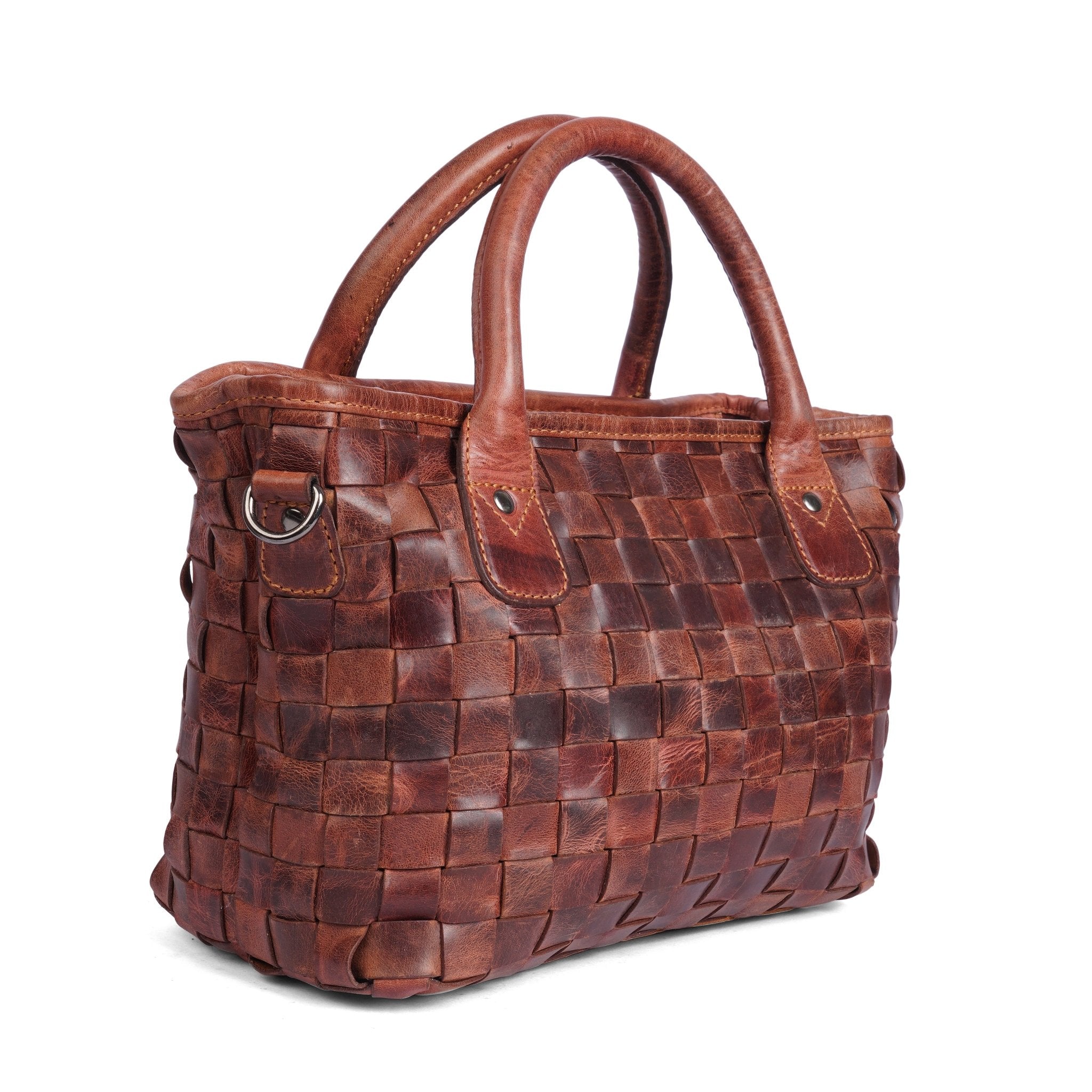 Minori Leather Florence leather tote bag for women in chestnut, showing the spacious hand bag with sturdy handles and elegant design.