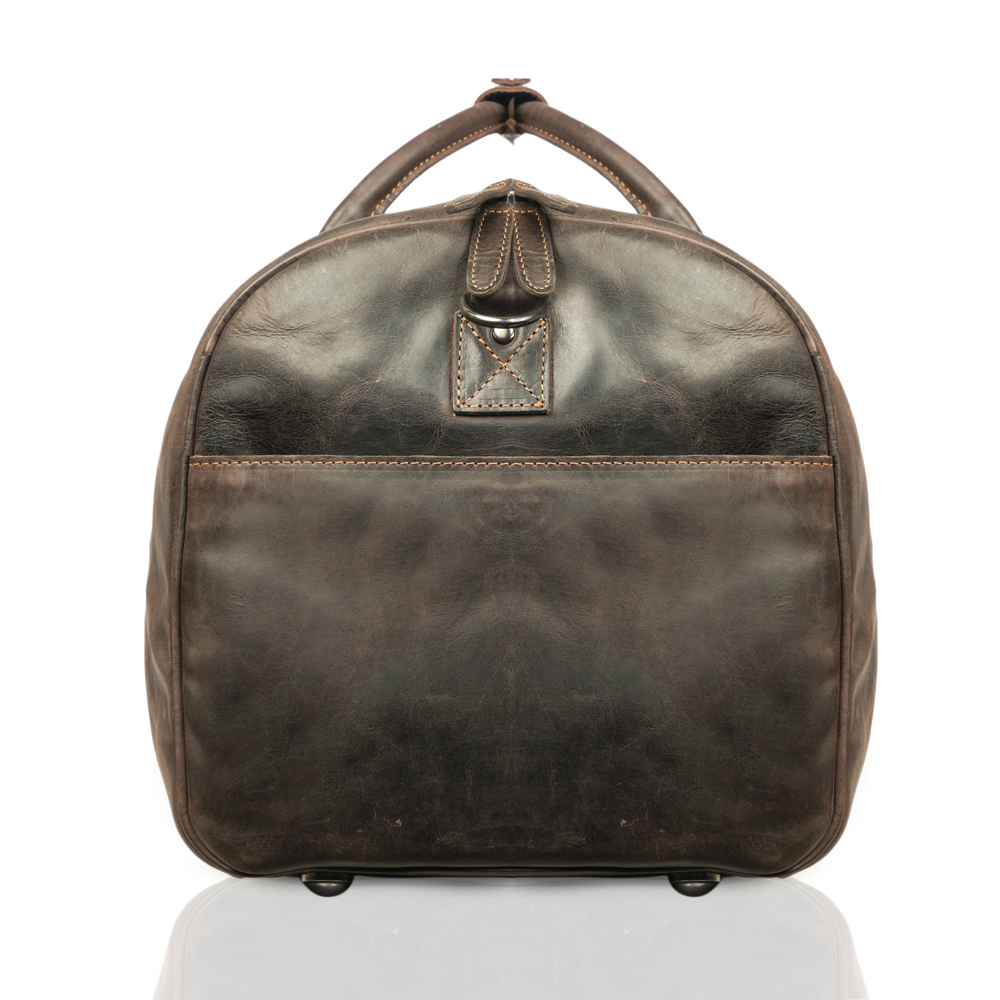Minori Leather Jackson Leather Weekender Duffle Bag with handles and shoulder strap, made of high-quality leather.