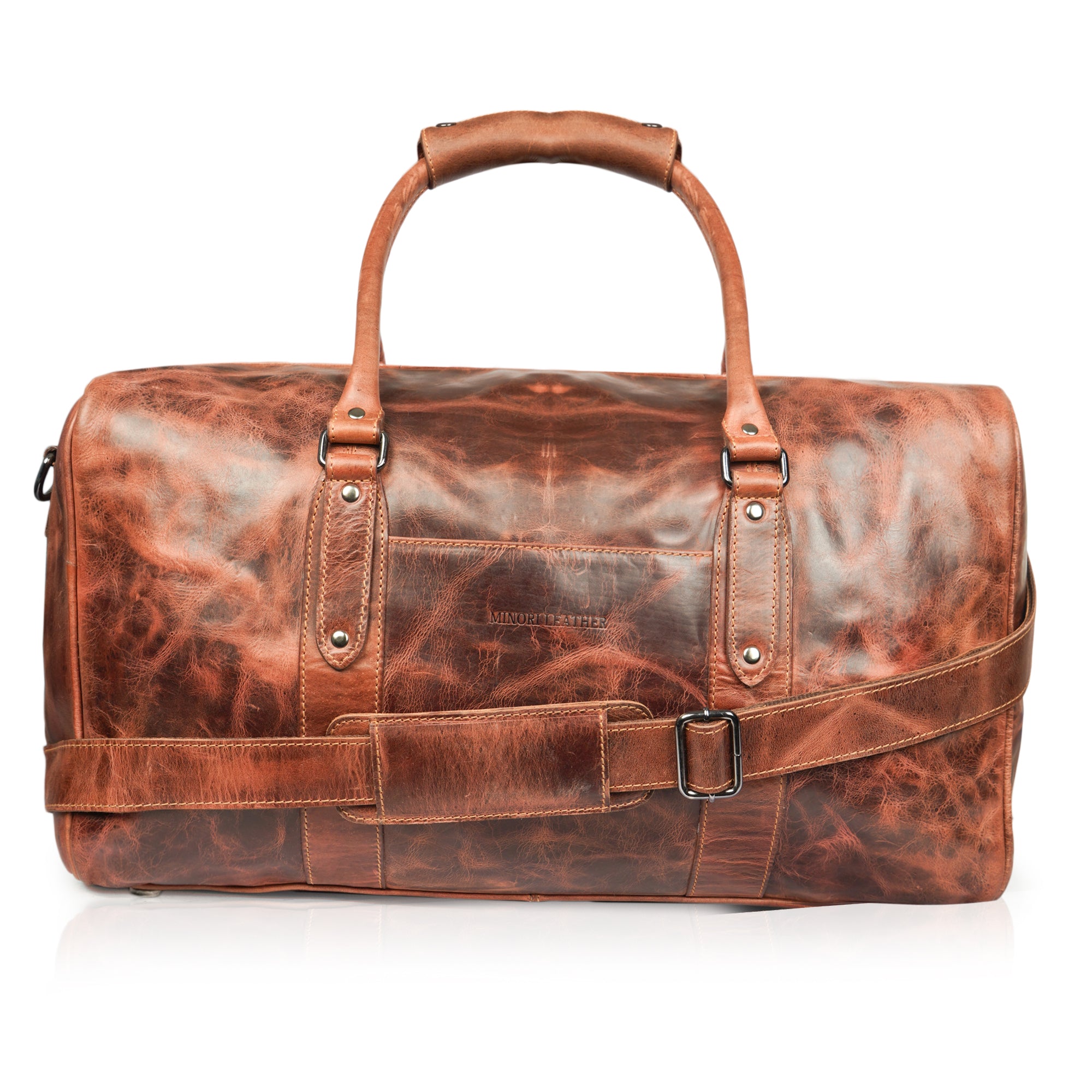 Riley Leather Duffle Bag in Chestnut